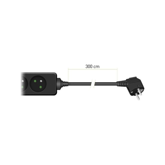 Prodlužovací přívod RPC 03B, 3 m, 3 zásuvky, 3 x 1,0 mm²  RETLUX