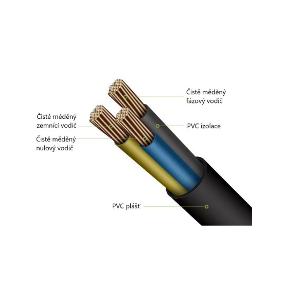 Prodlužovací přívod RPC 03B, 3 m, 3 zásuvky, 3 x 1,0 mm²  RETLUX