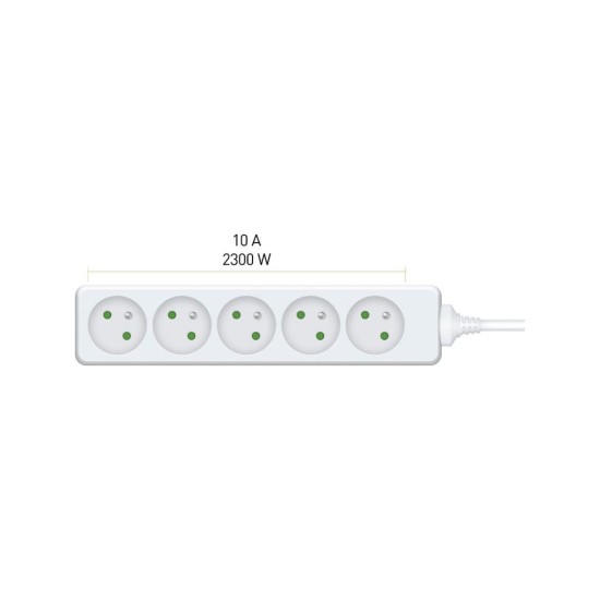 Predlžovacia zásuvka RPC 14, 5 m, 5 zásuviek, 3 x 1,0 mm² RETLUX Predlžovacia zásuvka RPC 14, 5 m, 5 zásuviek, 3 x 1,0 mm² RETLUX