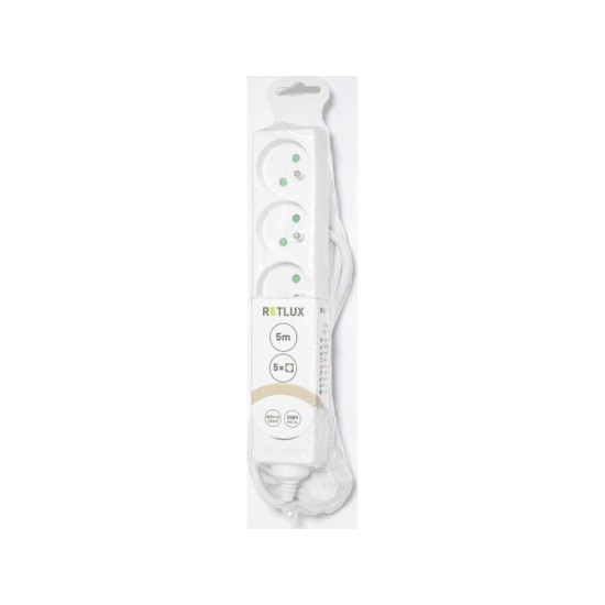 Predlžovacia zásuvka RPC 14, 5 m, 5 zásuviek, 3 x 1,0 mm² RETLUX Predlžovacia zásuvka RPC 14, 5 m, 5 zásuviek, 3 x 1,0 mm² RETLUX