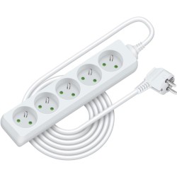 Predlžovacia zásuvka RPC 14, 5 m, 5 zásuviek, 3 x 1,0 mm² RETLUX