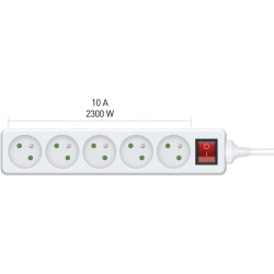 Predlžovací kábel RPC 31, 5 m, 5 zásuviek, 3 x 1,0 mm² WS RETLUX