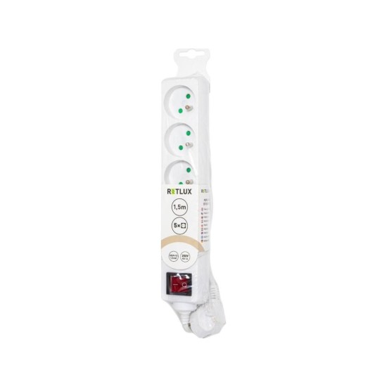Predlžovací kábel RPC 28, 1,5 m, 5 zásuviek, 3 x 1,0 mm² WS RETLUX