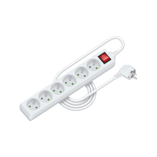 Predlžovací kábel RPC 32, 2 m, 6 zásuviek, 3 x 1,0 mm² WS RETLUX