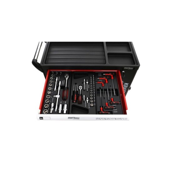 Pojízdný dílenský vozík se sadou nářadí 263ks, 6 polic KRAFT&DELE