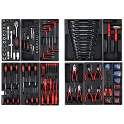 Pojízdný dílenský vozík se sadou nářadí 263ks, 6 polic KRAFT&DELE