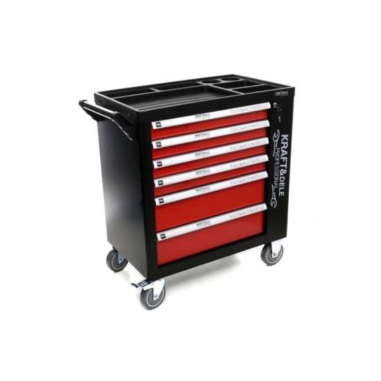 Pojízdný dílenský vozík se sadou nářadí 263ks, 6 polic KRAFT&DELE