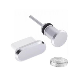 Ochranné krytky 2 ks pre porty USB-C a AUX, strieborné Ochranné krytky 2 ks pre porty USB-C a AUX, strieborné