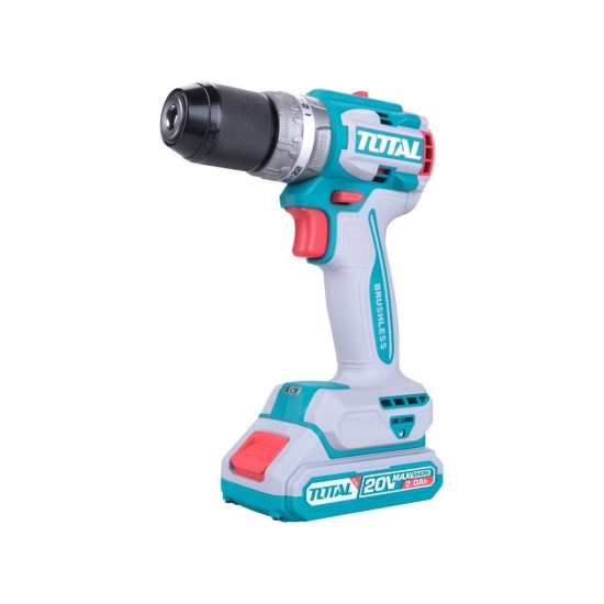 Aku vrtací šroubovák s příklepem, brushless, 20V Li-ion (2x), industrial TOTAL Aku vrtací šroubovák s příklepem, brushless, 20V Li-ion (2x), industrial TOTAL
