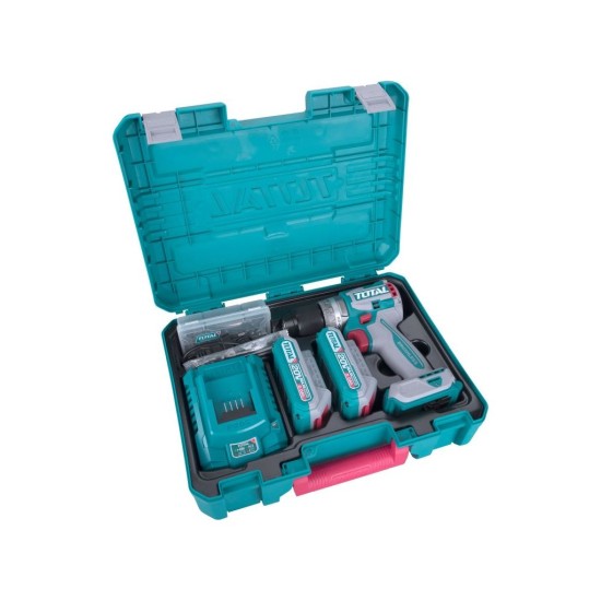 Aku vrtací šroubovák s příklepem, brushless, 20V Li-ion (2x), industrial TOTAL Aku vrtací šroubovák s příklepem, brushless, 20V Li-ion (2x), industrial TOTAL