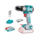 Aku vrtací šroubovák s příklepem, brushless, 20V Li-ion (2x), industrial TOTAL Aku vrtací šroubovák s příklepem, brushless, 20V Li-ion (2x), industrial TOTAL