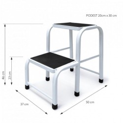 Oceľová stolička, 2 stupne - DRABEST Oceľová stolička, 2 stupne - DRABEST