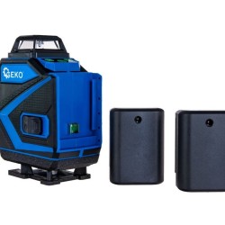 Cross Line Laser 360°, samonivelačný, 4D, zelený, 2x Li-ion, kryt, príslušenstvo - GEKO Cross Line Laser 360°, samonivelačný, 4D, zelený, 2x Li-ion, kryt, príslušenstvo - GEKO