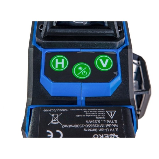 Cross Line Laser 360°, samonivelačný, 4D, zelený, 2x Li-ion, kryt, príslušenstvo - GEKO Cross Line Laser 360°, samonivelačný, 4D, zelený, 2x Li-ion, kryt, príslušenstvo - GEKO