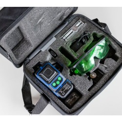 Cross Line Laser 360°, samonivelačný, 4D, zelený, 2x Li-ion, kryt, príslušenstvo - GEKO
