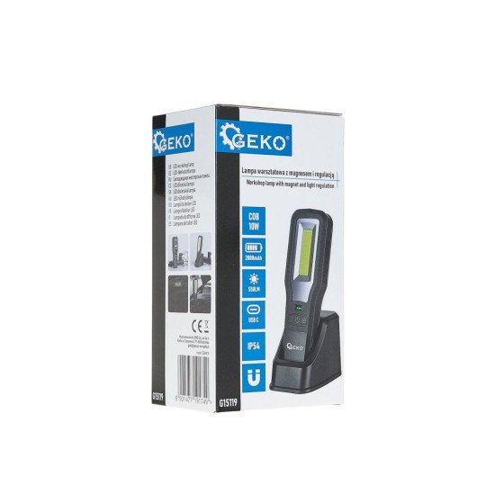 COB LED dielenské svetlo 10 W + 5 W, 550 lm, powerbanka 2000 mAh - GEKO