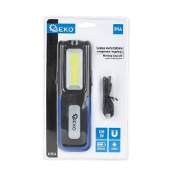 Multifunkčná COB LED baterka 5 W + 3 W, 400 lm, 2000 mAh, s funkciou magnetu a powerbanky - GEKO