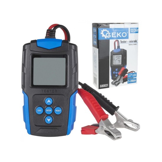 Tester autobaterií 12/24 V, 3 Ah - 200 Ah - GEKO Tester autobaterií 12/24 V, 3 Ah - 200 Ah - GEKO