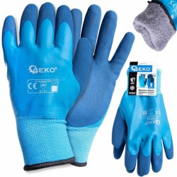 Nepremokavé, zimné pracovné rukavice, bavlna - latex, veľkosť 8 - GEKO Nepremokavé, zimné pracovné rukavice, bavlna - latex, veľkosť 8 - GEKO