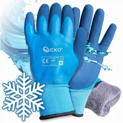 Nepremokavé, zimné pracovné rukavice, bavlna - latex, veľkosť 8 - GEKO Nepremokavé, zimné pracovné rukavice, bavlna - latex, veľkosť 8 - GEKO