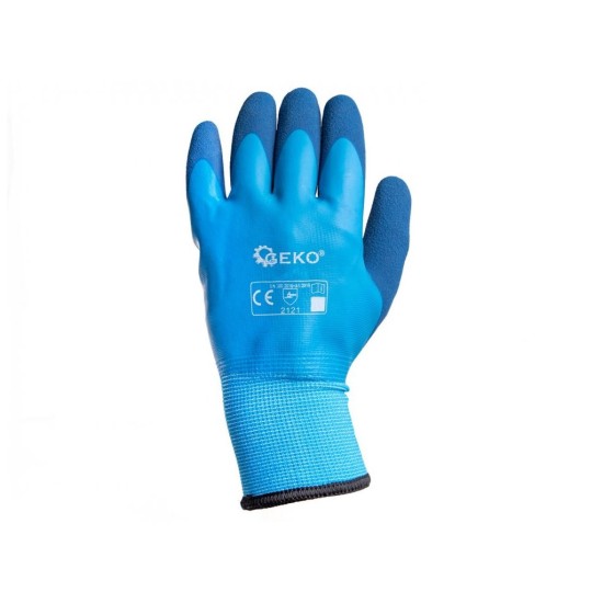Nepremokavé, zimné pracovné rukavice, bavlna - latex, veľkosť 8 - GEKO Nepremokavé, zimné pracovné rukavice, bavlna - latex, veľkosť 8 - GEKO