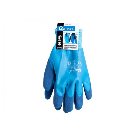 Nepremokavé, zimné pracovné rukavice, bavlna - latex, veľkosť 8 - GEKO Nepremokavé, zimné pracovné rukavice, bavlna - latex, veľkosť 8 - GEKO