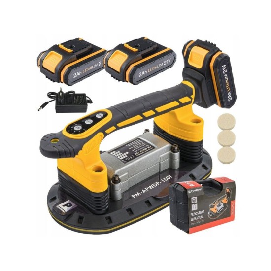 Aku vibrační přísavka na obklady a dlažbu, 2x 21 V / 2,0 Ah - POWERMAT Aku vibrační přísavka na obklady a dlažbu, 2x 21 V / 2,0 Ah - POWERMAT