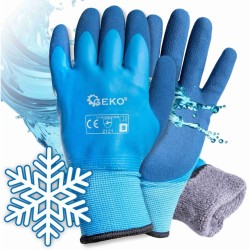 Nepremokavé, zimné pracovné rukavice, bavlna - latex, veľkosť 9 - GEKO Nepremokavé, zimné pracovné rukavice, bavlna - latex, veľkosť 9 - GEKO