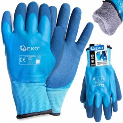 Nepremokavé, zimné pracovné rukavice, bavlna - latex, veľkosť 9 - GEKO Nepremokavé, zimné pracovné rukavice, bavlna - latex, veľkosť 9 - GEKO