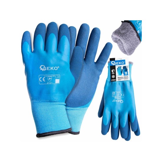 Nepremokavé, zimné pracovné rukavice, bavlna - latex, veľkosť 10 - GEKO Nepremokavé, zimné pracovné rukavice, bavlna - latex, veľkosť 10 - GEKO