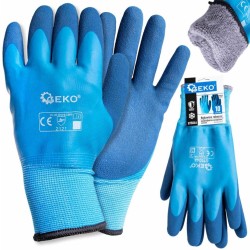 Nepremokavé, zimné pracovné rukavice, bavlna - latex, veľkosť 10 - GEKO Nepremokavé, zimné pracovné rukavice, bavlna - latex, veľkosť 10 - GEKO
