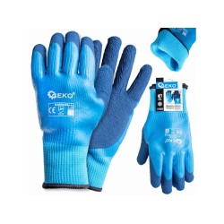 Vodeodolné, zateplené pracovné rukavice, dres - latex, veľkosť 9 - GEKO