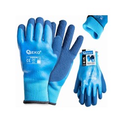 Vodeodolné, zateplené pracovné rukavice, dres - latex, veľkosť 10 - GEKO