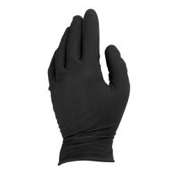 Nitrilové rukavice Solid Grip 3D, pevné, odolné voči chemikáliám, 50 ks, čierne, veľkosť L - GEKO