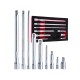 Predlžovacie nástavce 1/4", 3/8", 1/2", CrV, sada 9 ks - TVARDY Predlžovacie nástavce 1/4", 3/8", 1/2", CrV, sada 9 ks - TVARDY