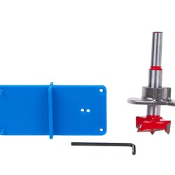 Šablóna pre montáž pántov s 35 mm zahĺbením (frézou) s nastaviteľným dorazom - GEKO