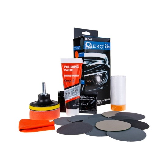 Sada na renovaci světlometů 22-dílná - GEKO