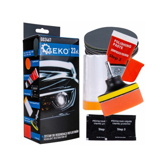 Sada na renovaci světlometů 22-dílná - GEKO