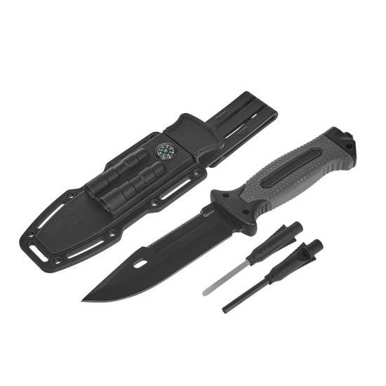 BLACK SURVIVAL SERIES taktický nôž, 275/135 mm s puzdrom - GEKO