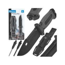 BLACK SURVIVAL SERIES taktický nôž, 275/135 mm s puzdrom - GEKO BLACK SURVIVAL SERIES taktický nôž, 275/135 mm s puzdrom - GEKO
