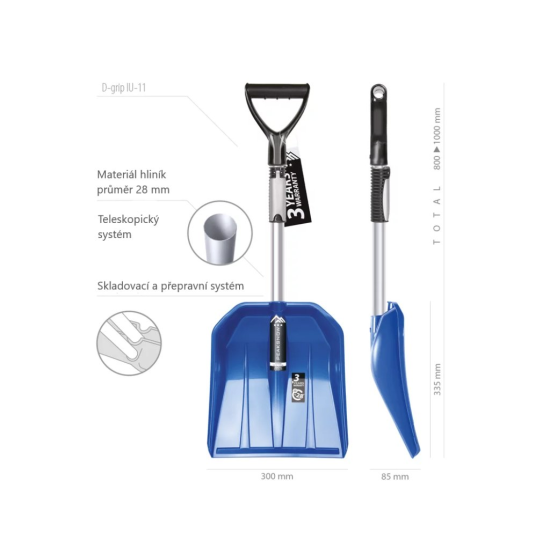 NANGA CAR TELESKOPICKÁ teleskopická lopata na sneh do auta, modrá NANGA CAR TELESKOPICKÁ teleskopická lopata na sneh do auta, modrá