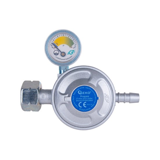 Sada na pripojenie propánovej plynovej fľaše (regulátor s manometrom, svorky, hadica 2 m) - GEKO Sada na pripojenie propánovej plynovej fľaše (regulátor s manometrom, svorky, hadica 2 m) - GEKO