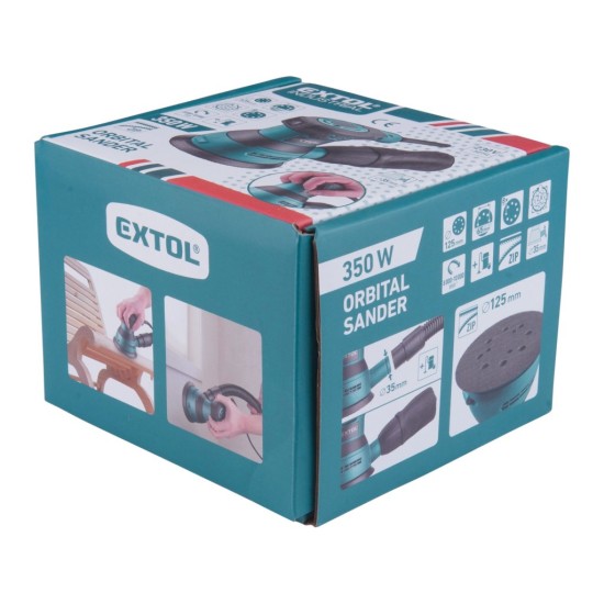 Excentrická brúska, jednoručná, 125 mm, 350 W - EXTOL INDUSTRIAL