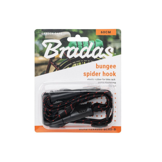 Upínací guma s háčky, 60 cm, černá BUNGEE SPIDER HOOK