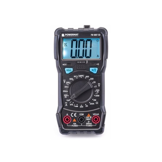Digitální LCD multimetr, 600 V, 10 A - POWERMAT Digitální LCD multimetr, 600 V, 10 A - POWERMAT