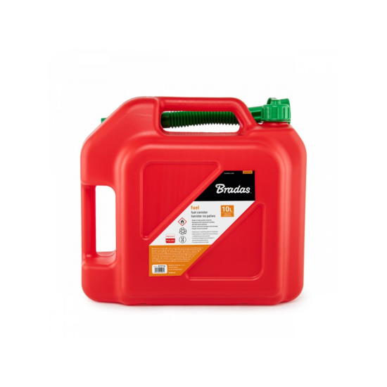 Plastový kanystr na palivo, 10 l, s nálevkou - BRADAS Plastový kanystr na palivo, 10 l, s nálevkou - BRADAS
