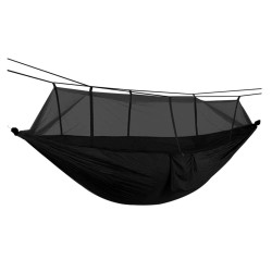 Houpací síť - hamaka s moskytiérou, 210×120 cm, 200 kg, černá Houpací síť - hamaka s moskytiérou, 210×120 cm, 200 kg, černá