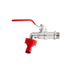 Ventil zahradní, vstup 1/2", výstup 3/4" + konektor pro rychlospojku - GEKO