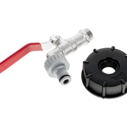 Sada pro IBC kontejner, redukce vnitřní závit S60×6 a zahradní ventil , vstup 1/2", výstup 3/4" - GEKO