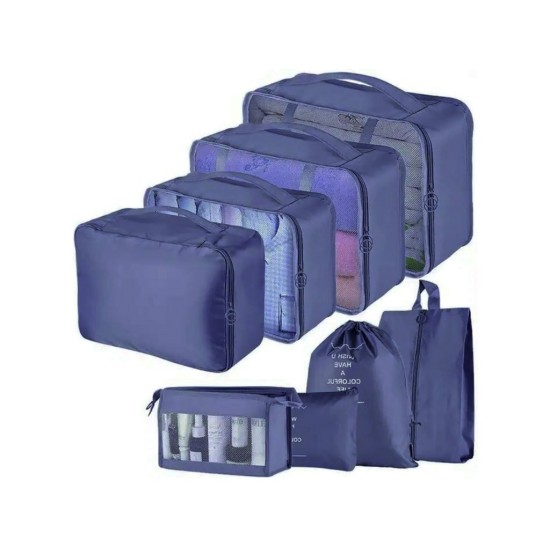 Cestovní organizér, sada 8 ks, modrý